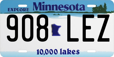 MN license plate 908LEZ