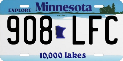 MN license plate 908LFC