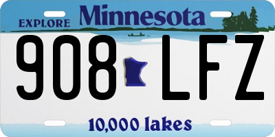 MN license plate 908LFZ