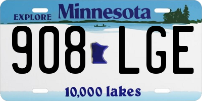 MN license plate 908LGE