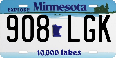 MN license plate 908LGK