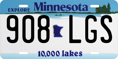 MN license plate 908LGS