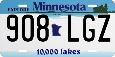 MN license plate 908LGZ