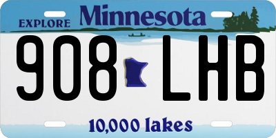 MN license plate 908LHB