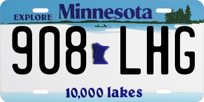 MN license plate 908LHG