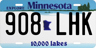 MN license plate 908LHK