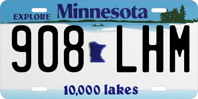 MN license plate 908LHM