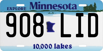 MN license plate 908LID