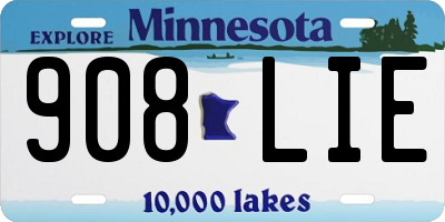 MN license plate 908LIE
