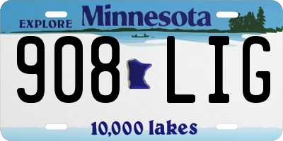 MN license plate 908LIG
