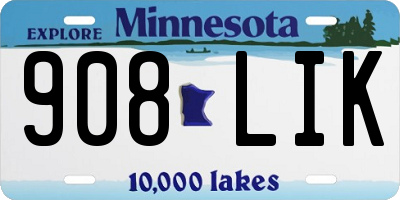 MN license plate 908LIK
