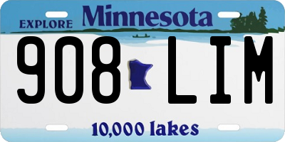 MN license plate 908LIM