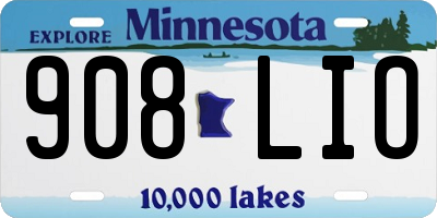 MN license plate 908LIO