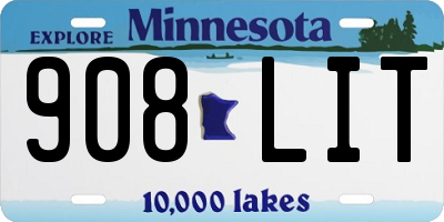 MN license plate 908LIT