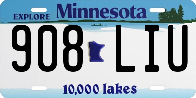 MN license plate 908LIU
