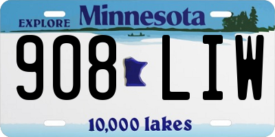 MN license plate 908LIW
