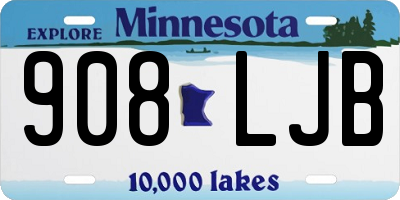 MN license plate 908LJB
