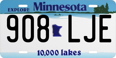 MN license plate 908LJE