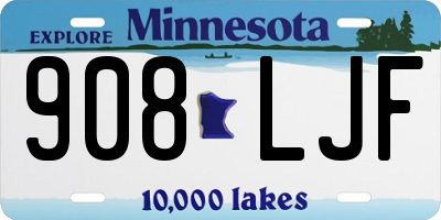 MN license plate 908LJF