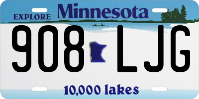 MN license plate 908LJG