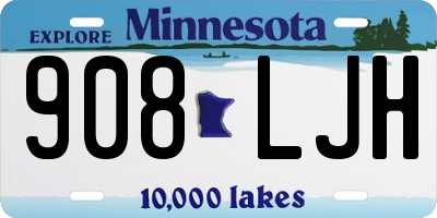 MN license plate 908LJH