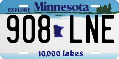 MN license plate 908LNE