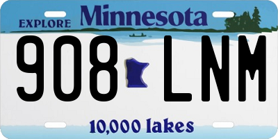 MN license plate 908LNM