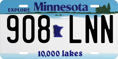 MN license plate 908LNN