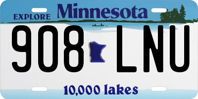 MN license plate 908LNU