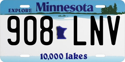 MN license plate 908LNV