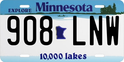 MN license plate 908LNW