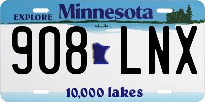 MN license plate 908LNX