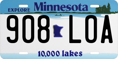 MN license plate 908LOA
