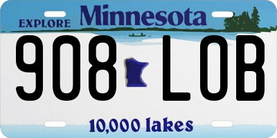 MN license plate 908LOB