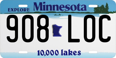 MN license plate 908LOC