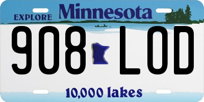 MN license plate 908LOD