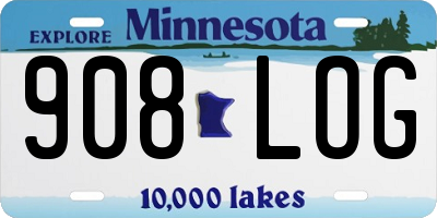 MN license plate 908LOG