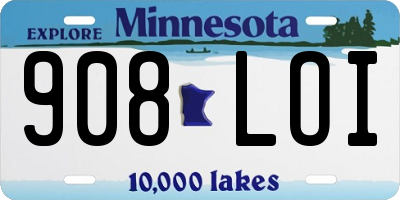 MN license plate 908LOI