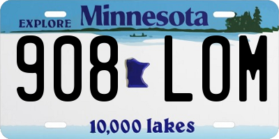 MN license plate 908LOM