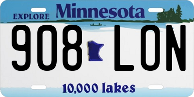 MN license plate 908LON