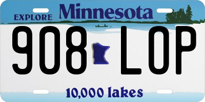 MN license plate 908LOP