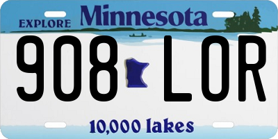MN license plate 908LOR