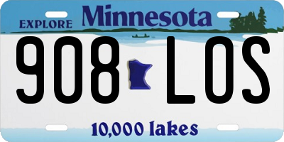 MN license plate 908LOS