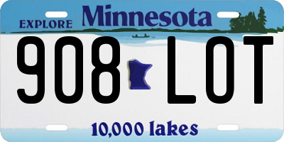 MN license plate 908LOT