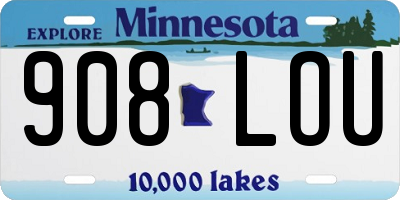 MN license plate 908LOU