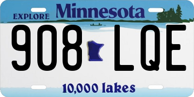 MN license plate 908LQE
