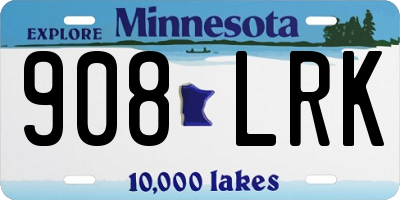 MN license plate 908LRK