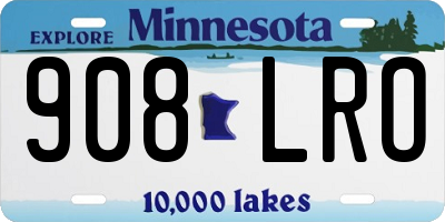 MN license plate 908LRO