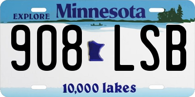 MN license plate 908LSB