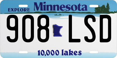 MN license plate 908LSD